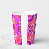 Abstracte, roze & oranje geoshape design papieren bekers (Links)