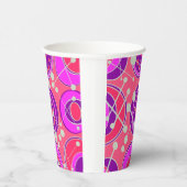 Abstracte, roze & oranje geoshape design papieren bekers (Rechts)