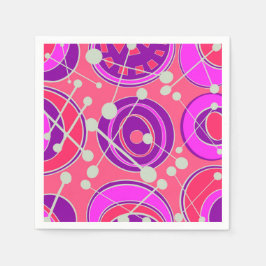 Abstracte, roze & oranje geoshape design servet