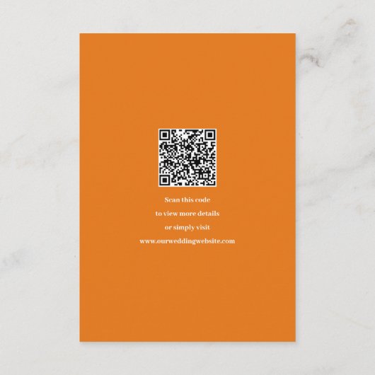 Abstracte Roze & Oranje leuke kleuren Bruiloft Informatiekaartje (Achterkant)