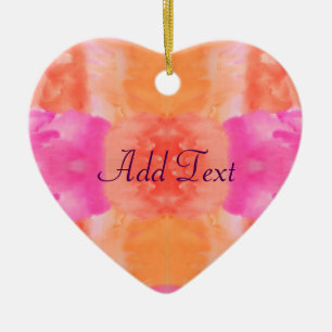 Abstracte roze oranje waterverf keramisch ornament