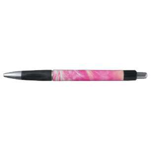 Abstracte roze paardenbloemen en vuurvliegjes pen