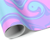 Abstracte roze paarse blauwe wervelingen cadeaupapier (Rol Hoek)