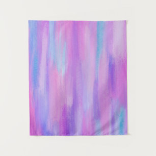 Abstracte roze, paarse en turkooizen verfstreken wandkleed
