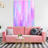 Abstracte roze, Paarse en Turquoise verflijnen Canvas Afdruk (Insitu (Woonkamer))