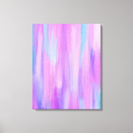 Abstracte roze, Paarse en Turquoise verflijnen Canvas Afdruk (Voorkant)