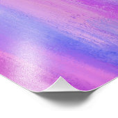 Abstracte roze, Paarse en Turquoise verflijnen Foto Afdruk (Hoek)