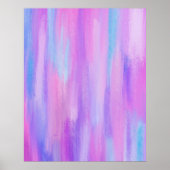 Abstracte roze, Paarse en Turquoise verflijnen Poster (Voorkant)