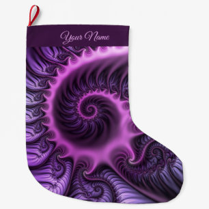Abstracte Roze Paarse fractale Kunstspirbenaming Grote Kerstsok