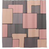 Abstracte roze paarse grijze geometrische kunst douchegordijn (Voorkant)
