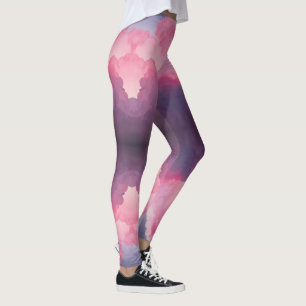 Abstracte roze Paarse grijze ronddraaiende mieren Leggings
