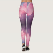 Abstracte roze Paarse grijze ronddraaiende mieren Leggings (Achterkant)