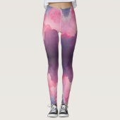 Abstracte roze Paarse grijze ronddraaiende mieren Leggings (Voorkant)