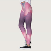 Abstracte roze Paarse grijze ronddraaiende mieren Leggings (Links)