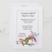 Abstracte Roze Paarse Groene Vogel Swirls Post W Kaart (Voorkant / Achterkant)