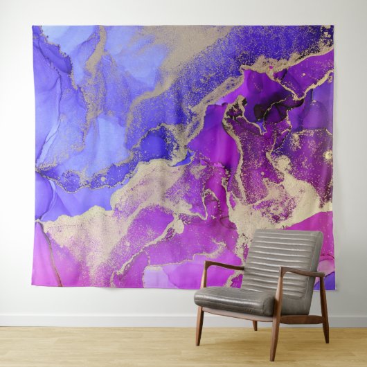 Abstracte roze Paarse juwel-toon Wandkleed (In Situ (horizontaal))