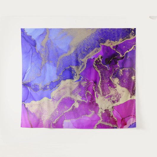 Abstracte roze Paarse juwel-toon Wandkleed (Voorkant (horizontaal))