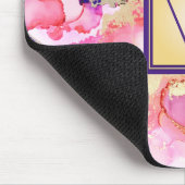 Abstracte roze Paarse monogram kunst Muismat (Hoek)