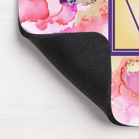 Abstracte roze Paarse monogram kunst Muismat (Hoek)