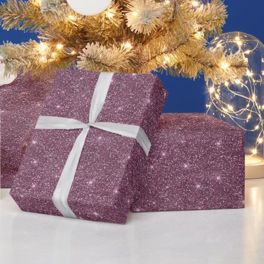Abstracte Roze Paarse Sparkle Glitter Kerstmis Cadeaupapier (Feestdagen)