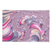 Abstracte roze paarse spiraal fractaal kussensloop (Achterkant)