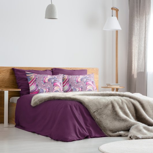 Abstracte roze paarse spiraal fractaal kussensloop