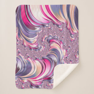 Abstracte roze paarse spiraal fractaal sherpa deken