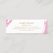 Abstracte roze penseelstreken mini visitekaartje (Achterkant)