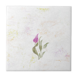 Abstracte roze petal keramische tegel tegeltje