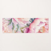 Abstracte roze pioen bloemige gepersonaliseerde na yogamat (Achterkant (horizontaal))