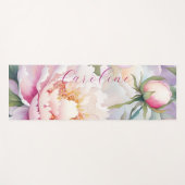 Abstracte roze pioen bloemige gepersonaliseerde na yogamat (Voorkant (horizontaal))