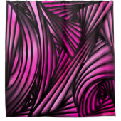 Abstracte roze ronddraaiende lijnen douchegordijn (Voorkant)
