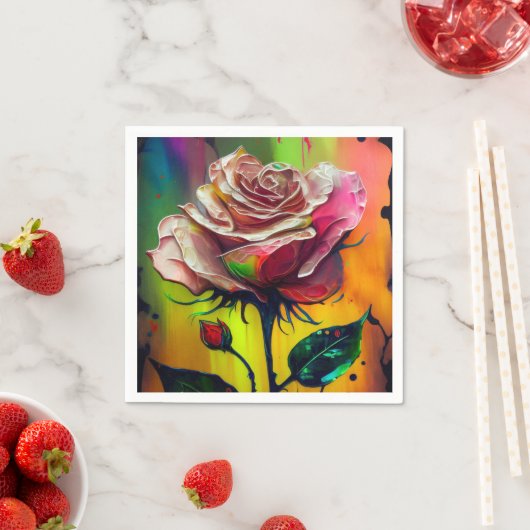 Abstracte Roze Rozen bruiloft Servet (Insitu)