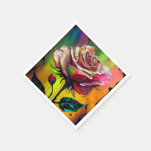 Abstracte Roze Rozen bruiloft Servet (Hoek)