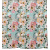 Abstracte roze rozen douchegordijn (Voorkant)