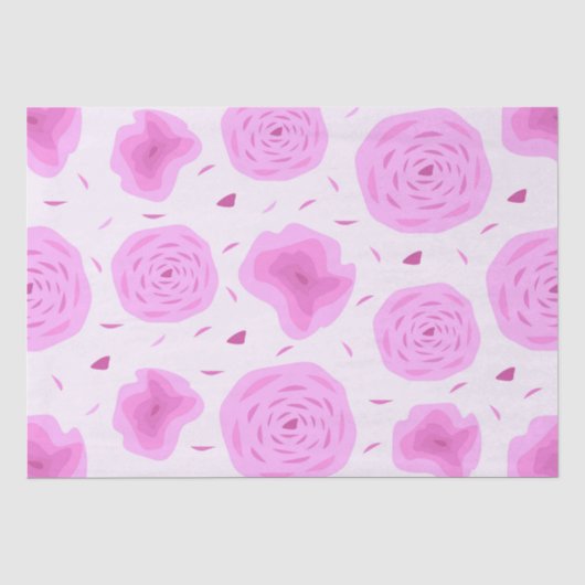 Abstracte roze rozen, naadloos patroon tissuepapier (Voorkant)