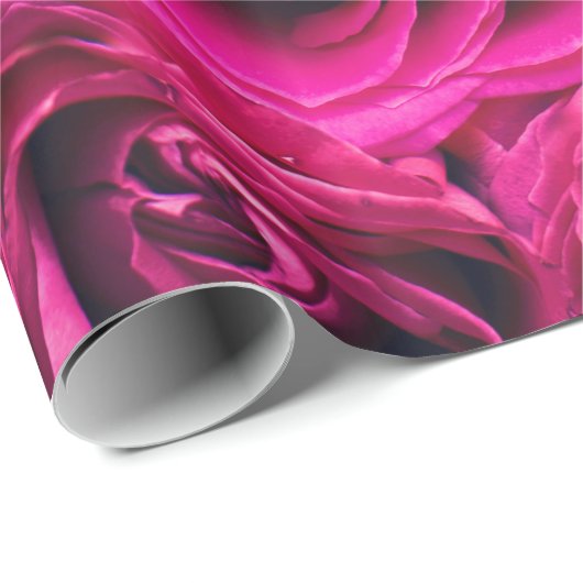 Abstracte roze Rozen Tuin Elegant Floral Cadeaupapier (Rol Hoek)