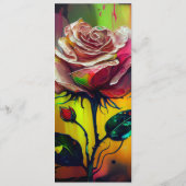 Abstracte Roze Rozen Wedding Menu (Achterkant)