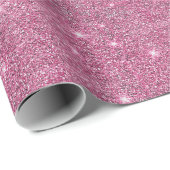Abstracte Roze Sparkle Glitter Kerstmis Cadeaupapier (Rol Hoek)