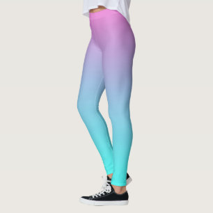 abstracte roze turquoise ombre mermaid kleuren leggings