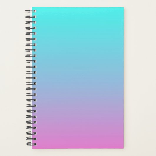 abstracte roze turquoise ombre mermaid kleuren planner (Voorkant)