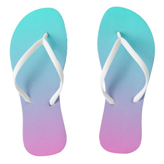 abstracte roze turquoise ombre mermaid kleuren teenslippers (Voetbed)
