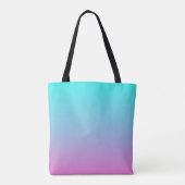 abstracte roze turquoise ombre mermaid kleuren tote bag (Achterkant)