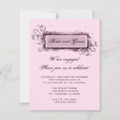 Abstracte roze uitnodiging van de Floral Engagemen (Voorkant)