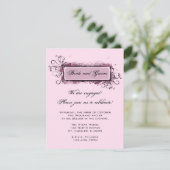 Abstracte roze uitnodiging van de Floral Engagemen (Staand voorkant)