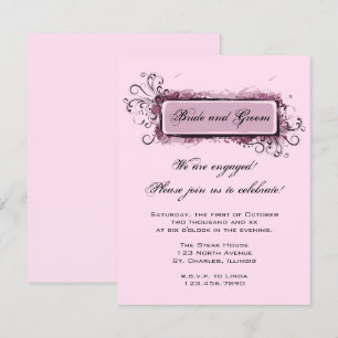 Abstracte roze uitnodiging van de Floral Engagemen