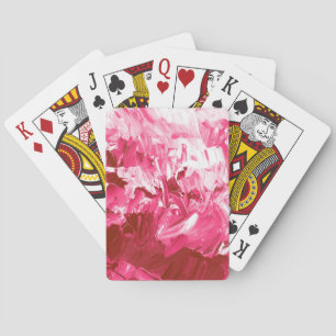 Abstracte roze verfgolven pokerkaarten