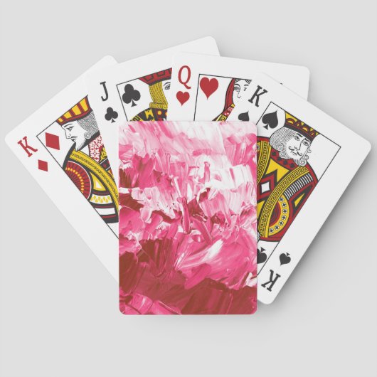 Abstracte roze verfgolven pokerkaarten (Achterkant)