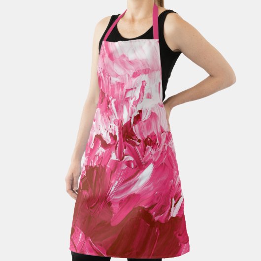 Abstracte roze verfgolven schort (Insitu)