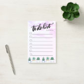 Abstracte roze verfspat, Cactus takenlijst Post-it® Notes (Kantoor)